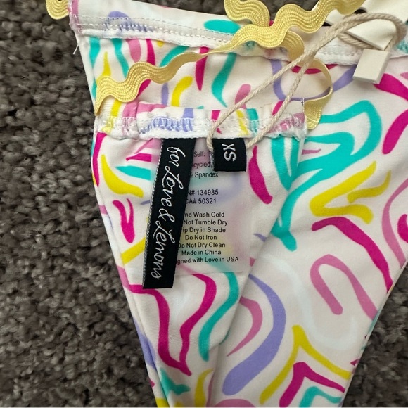 NWT For Love & Lemons Colorful Bikini Bottoms Size Extra Small XS - Picture 3 of 3